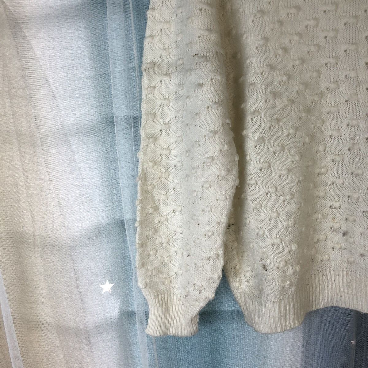 Homespun Knitwear × Japanese Brand Japanese Brand White Shag Knitwear #7406 Size S / US 4 / IT 40 - 5 Thumbnail