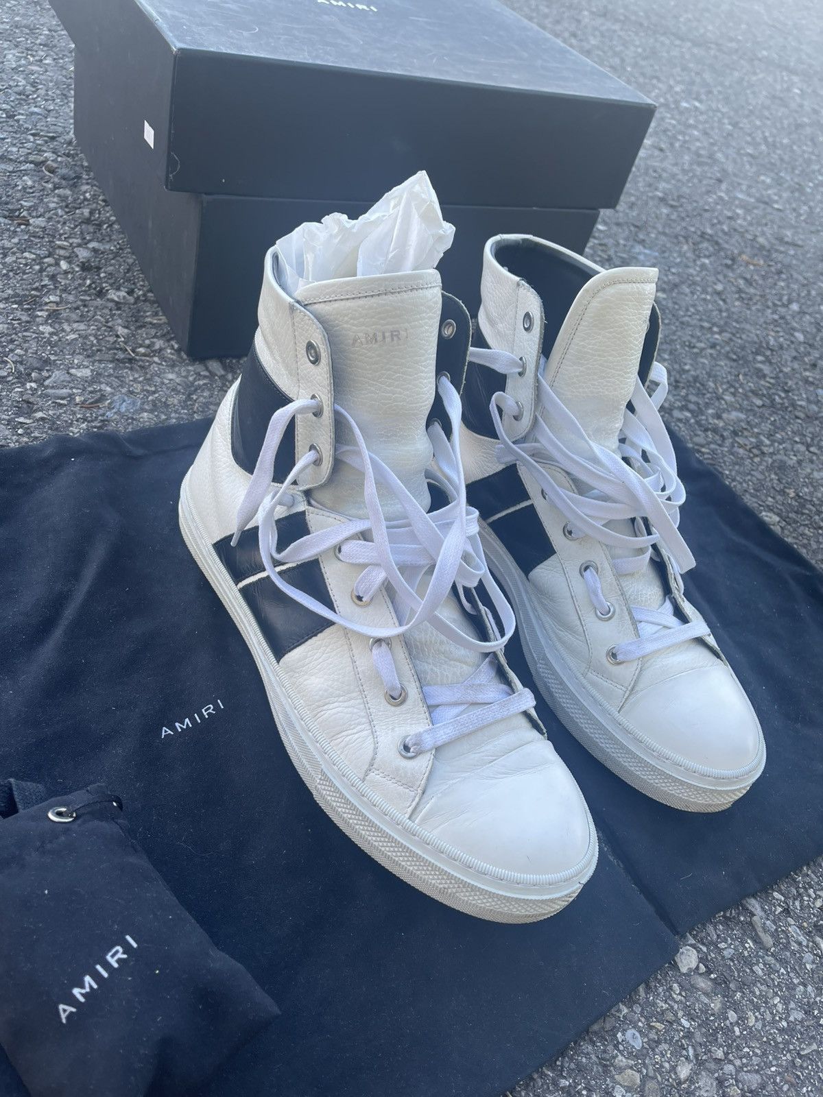 Amiri Amiri Sunset Sneaker Hi Top sz. 44 white / black leather Size US 11 / EU 44 - 3 Thumbnail