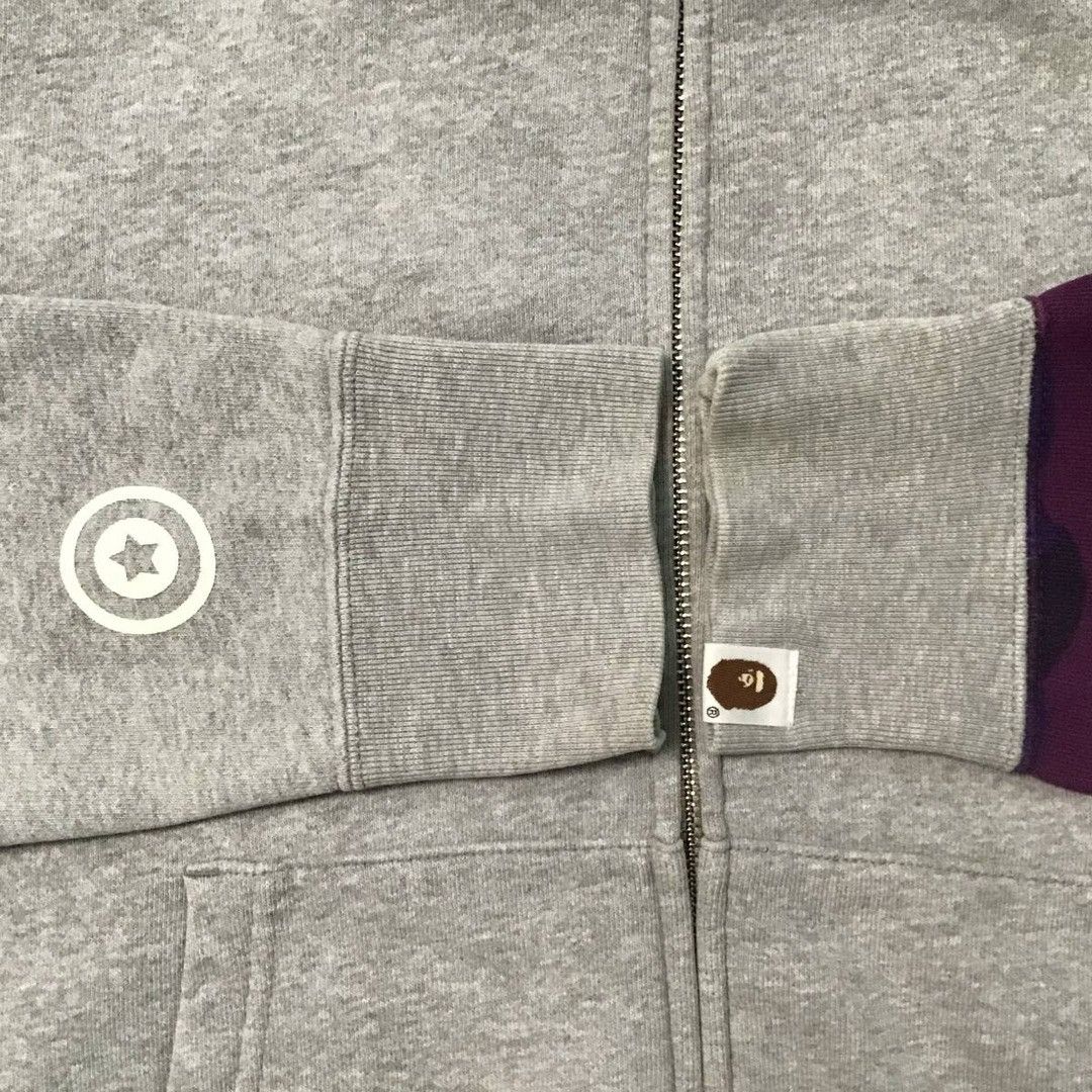 Bape BAPE Grey x Purple camo shark full zip hoodie a bathing ape Size US S / EU 44-46 / 1 - 6 Thumbnail