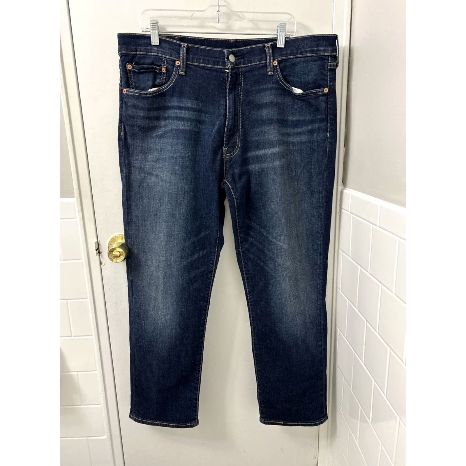 Levi's Levi's Premium Big E 541 Jeans Mens 38x29 Dark Blue Denim Athletic Straight Regular Size Size US 38 / EU 54 - 2 Thumbnail