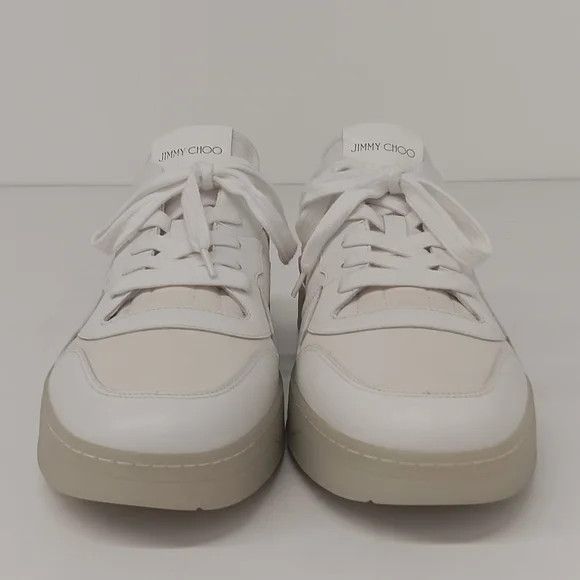 Jimmy Choo Jimmy Choo Men's White Florent Low-Top Sneakers - EU43/US10 Size US 10 / EU 43 - 4 Thumbnail