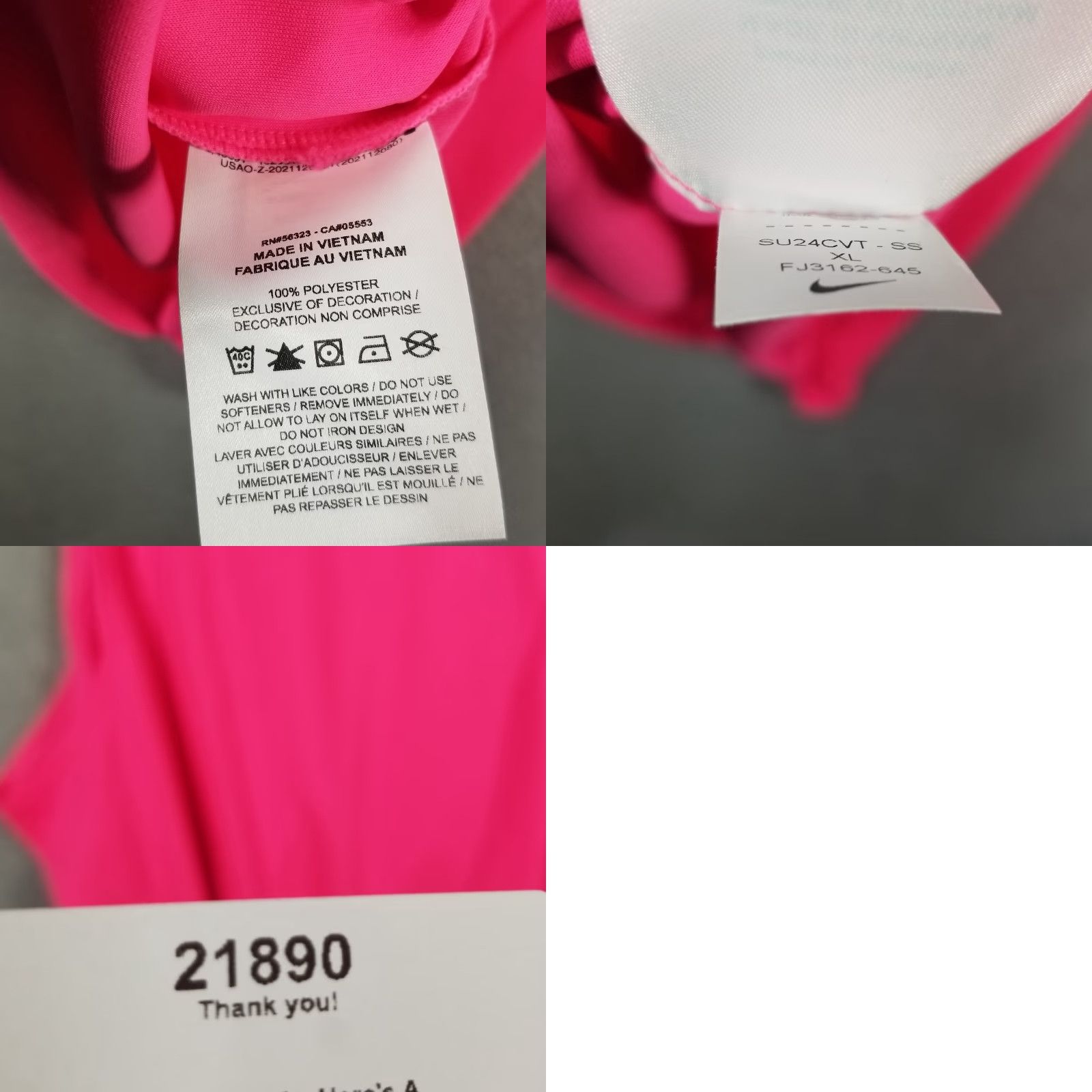 Nike VINTAGE Nike China Team Issue Singlet Men XL Hot Pink Sample RARE 2024 Paris FJ3162 Size US 36 / EU 52 - 8 Thumbnail