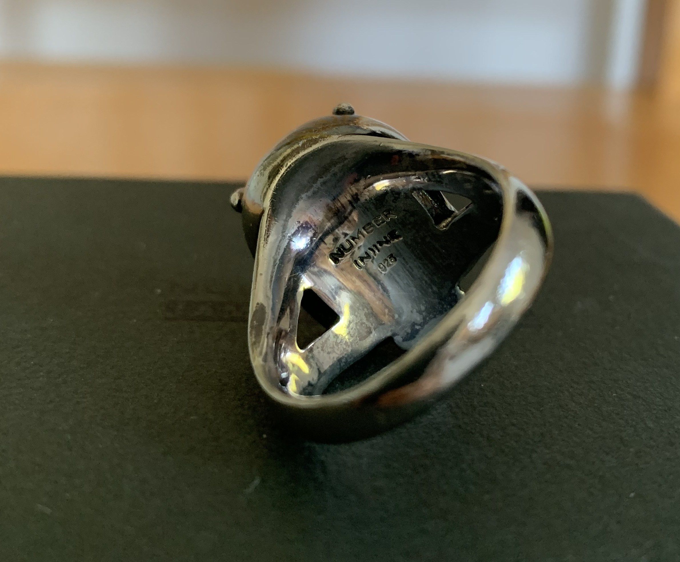 Jam Home Made × Number (N)ine SS03 Black Diamond Silver Skull Ring Size ONE SIZE - 8 Thumbnail