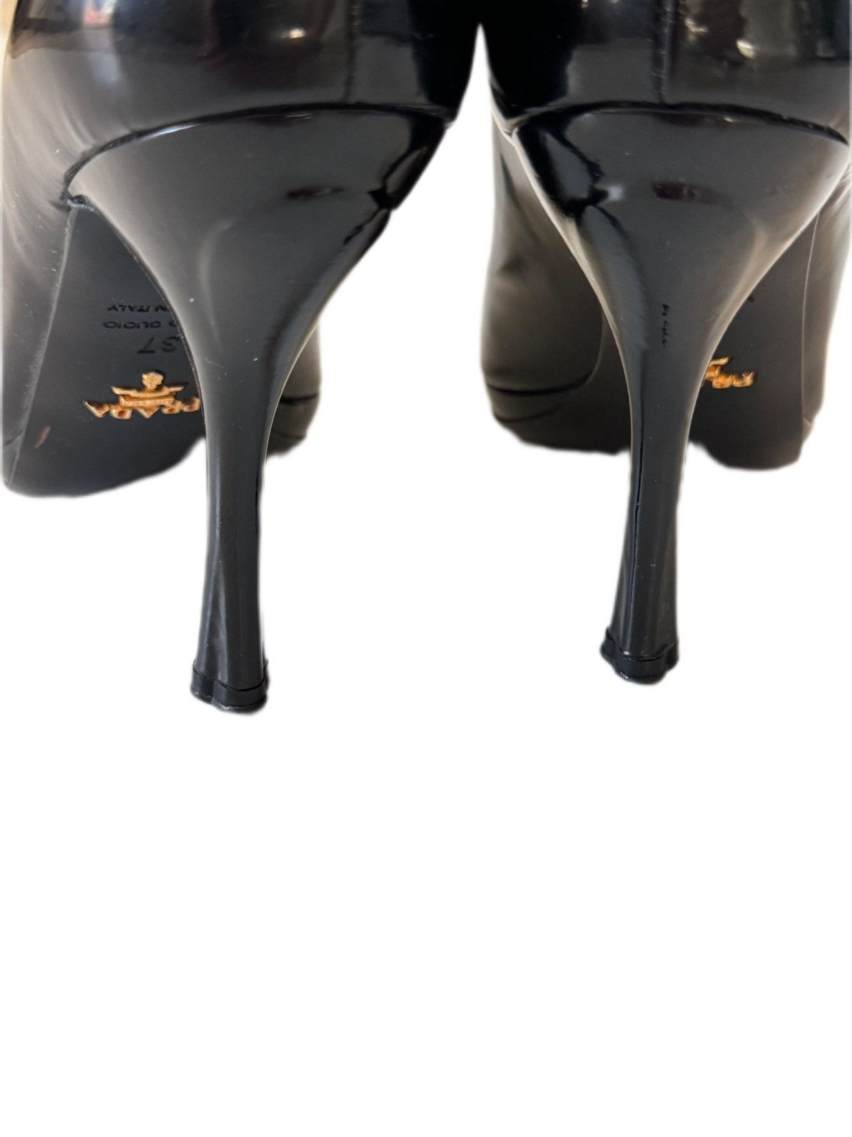 Prada PRADA Patent open toe shoes Size US 7 / IT 37 - 14 Thumbnail