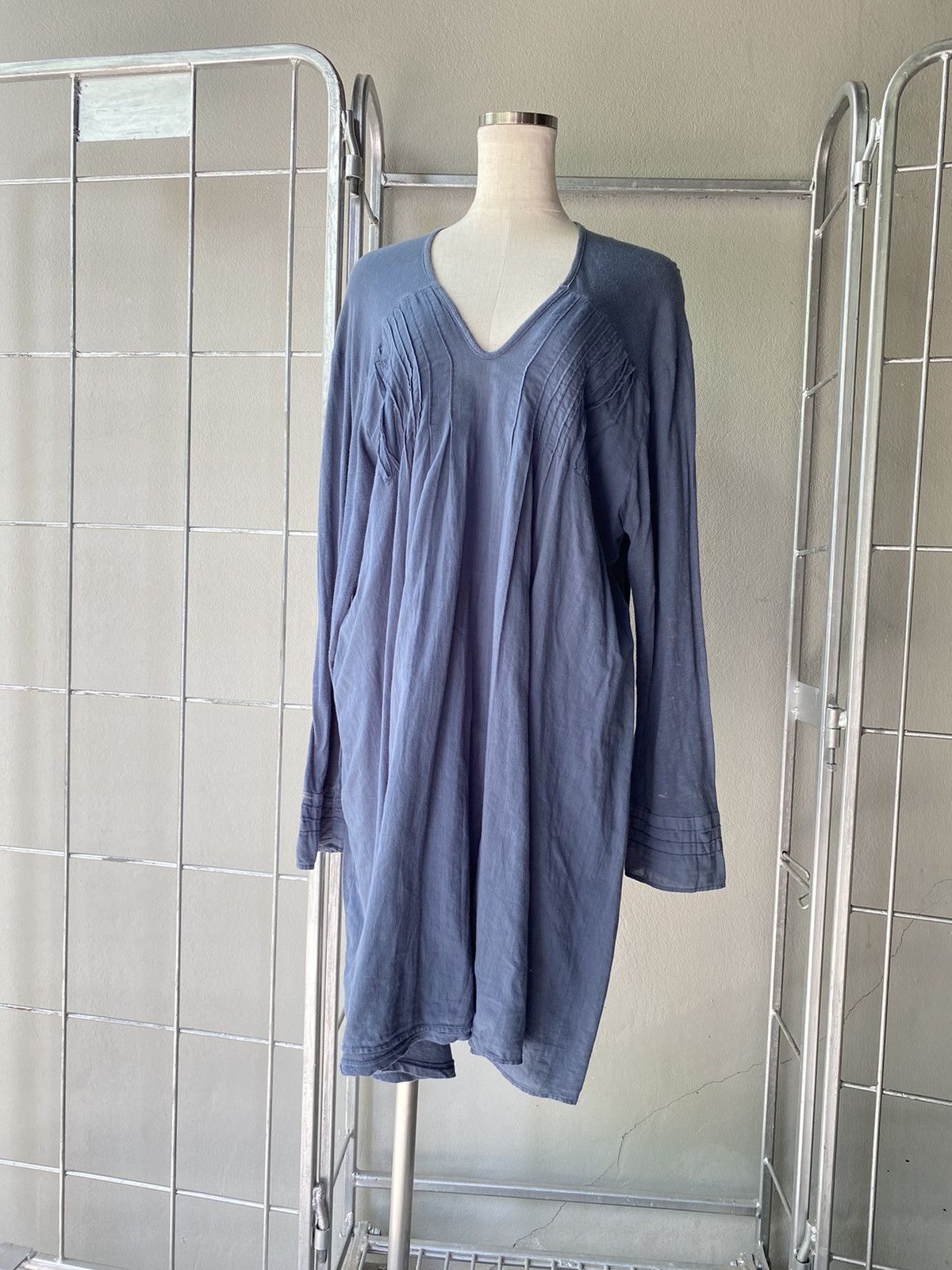 Issey Miyake Plantation Blue Pintuck Dress Size ONE SIZE - 3 Thumbnail