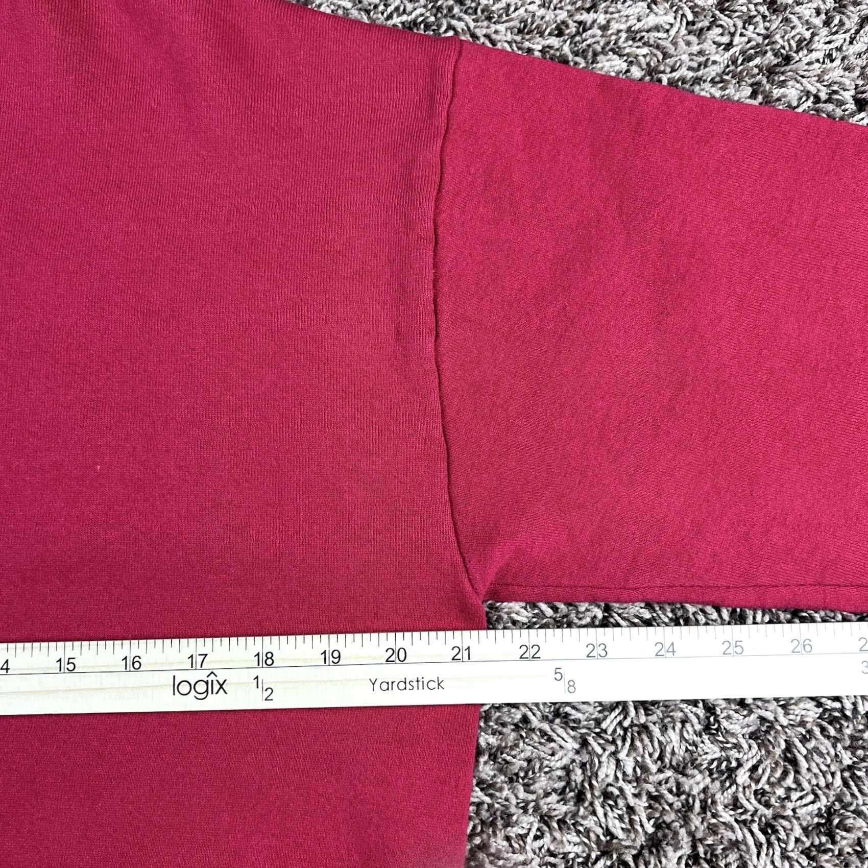 Fruit Of The Loom VINTAGE Fruit of the Loom Sweatshirt Dark Pink Crewneck 50/50 Large Unisex Adults 90s Vintage Mens Womens Size US L / EU 52-54 / 3 - 7 Thumbnail