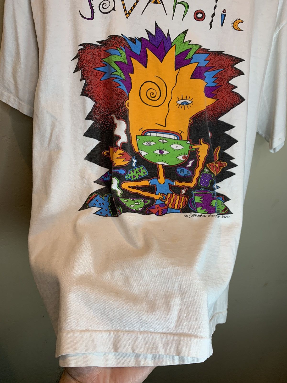 Vintage *RARE* Vintage 1992 Javaholic Coffee Art Single Stitch Shirt Size US L / EU 52-54 / 3 - 5 Thumbnail