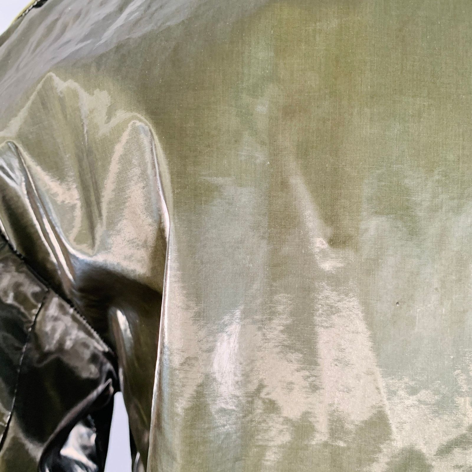 MR & MRS ITALY MR & MRS XS Green Olive Shimmery Cotton Blend Parka Jacket Size US XS / EU 42 / 0 - 7 Thumbnail