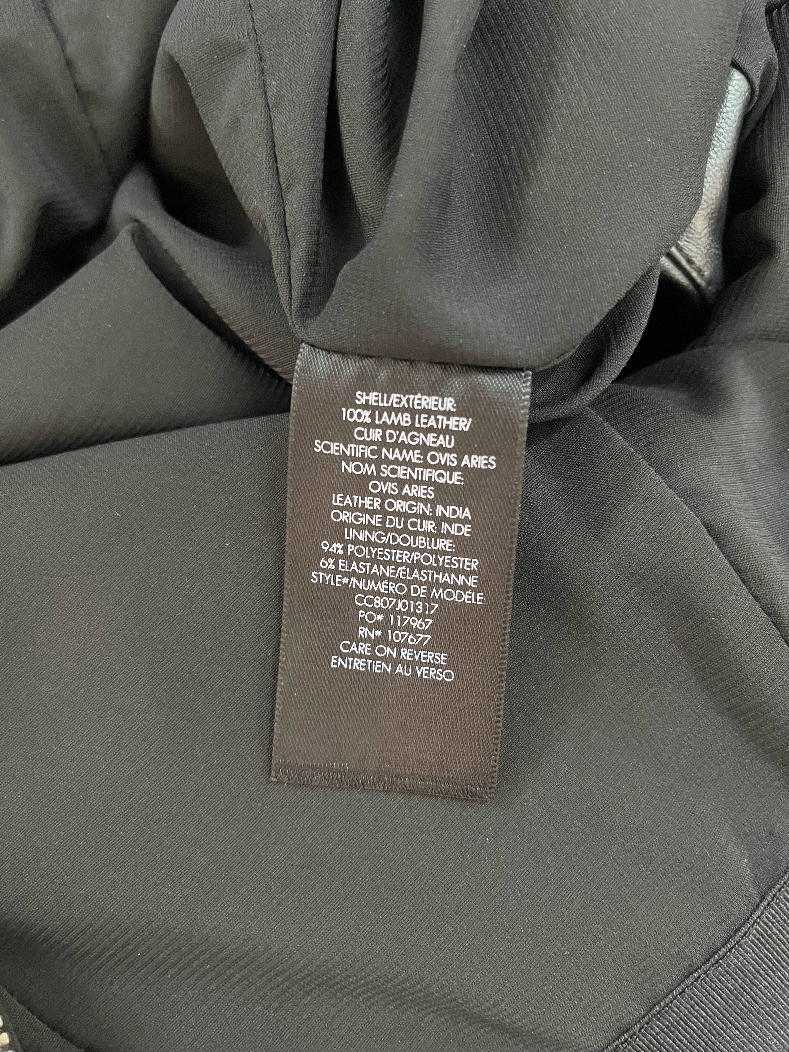 Alice + Olivia Black Lamb Leather Skirt With Overall Star Studded Size 25" / US 0 / IT 36 - 5 Thumbnail