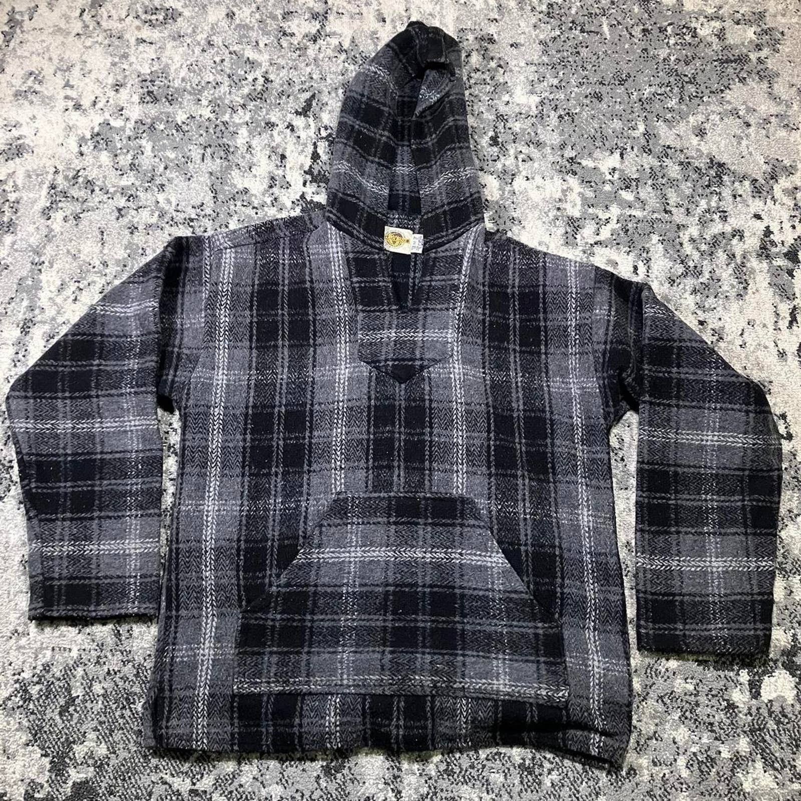 Earth Ragz Vintage Earth Ragz Baja Hoodie Vintage Plaid Pullover 90s Mens M Grailed