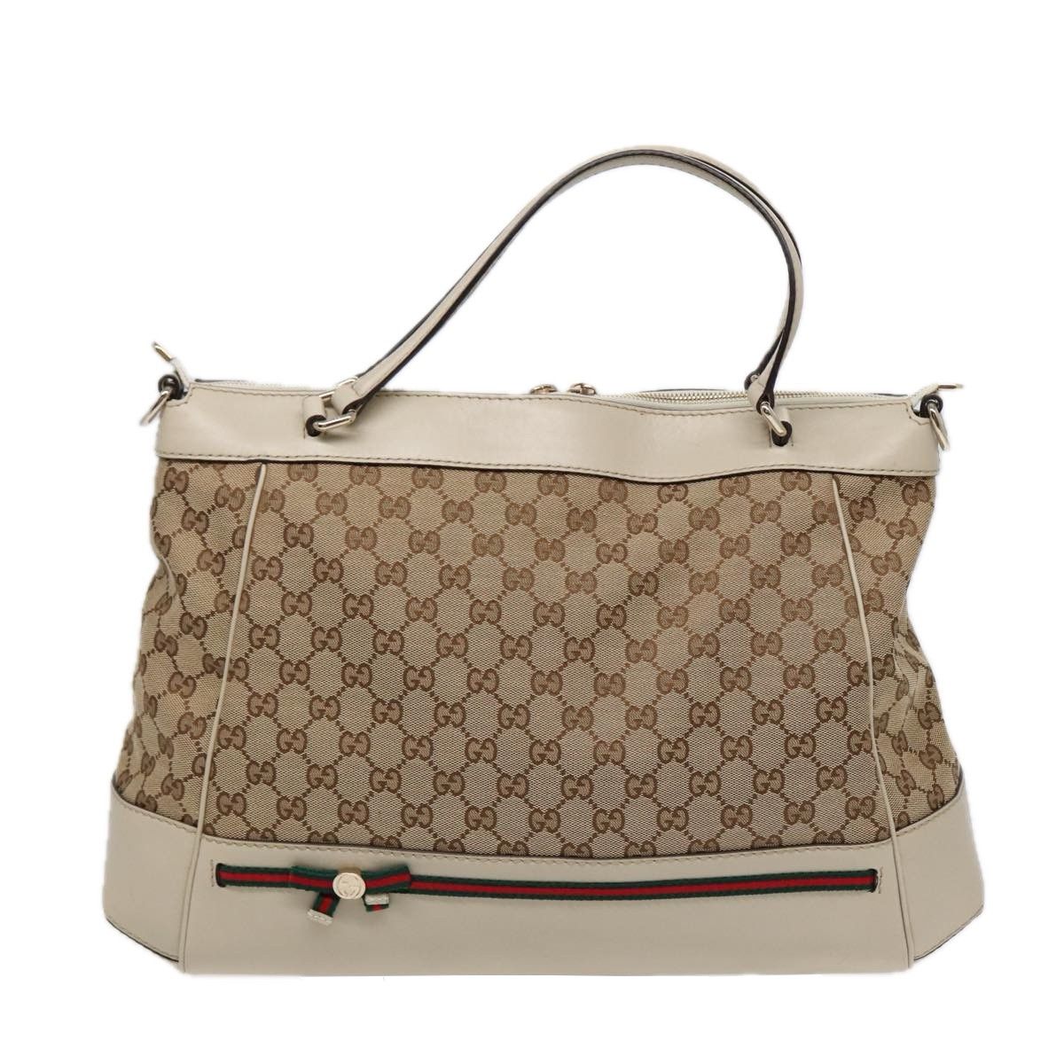Gucci Sherry Beige Canvas Tote Bag (Pre-Owned) Size ONE SIZE - 1 Thumbnail