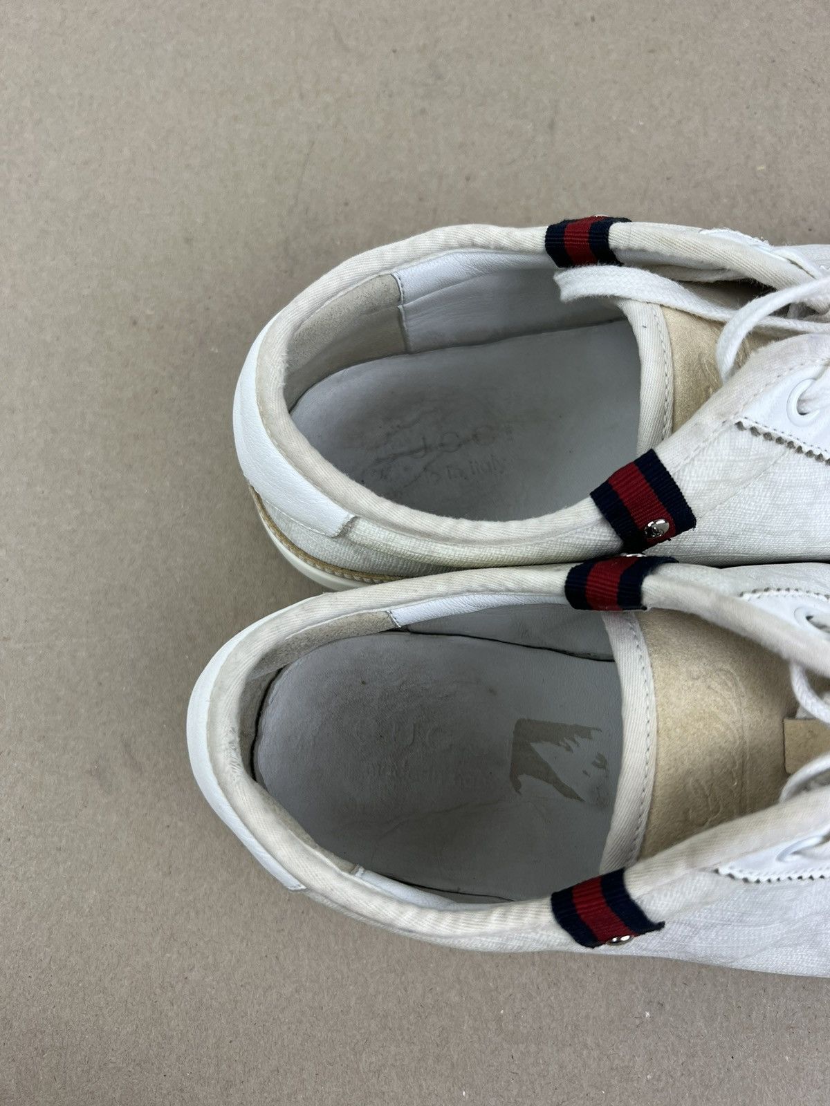 Gucci GUCCI Sneakers Suede Shoes GG Monogram Supreme Canvas White Size US 7.5 / EU 40-41 - 19 Thumbnail