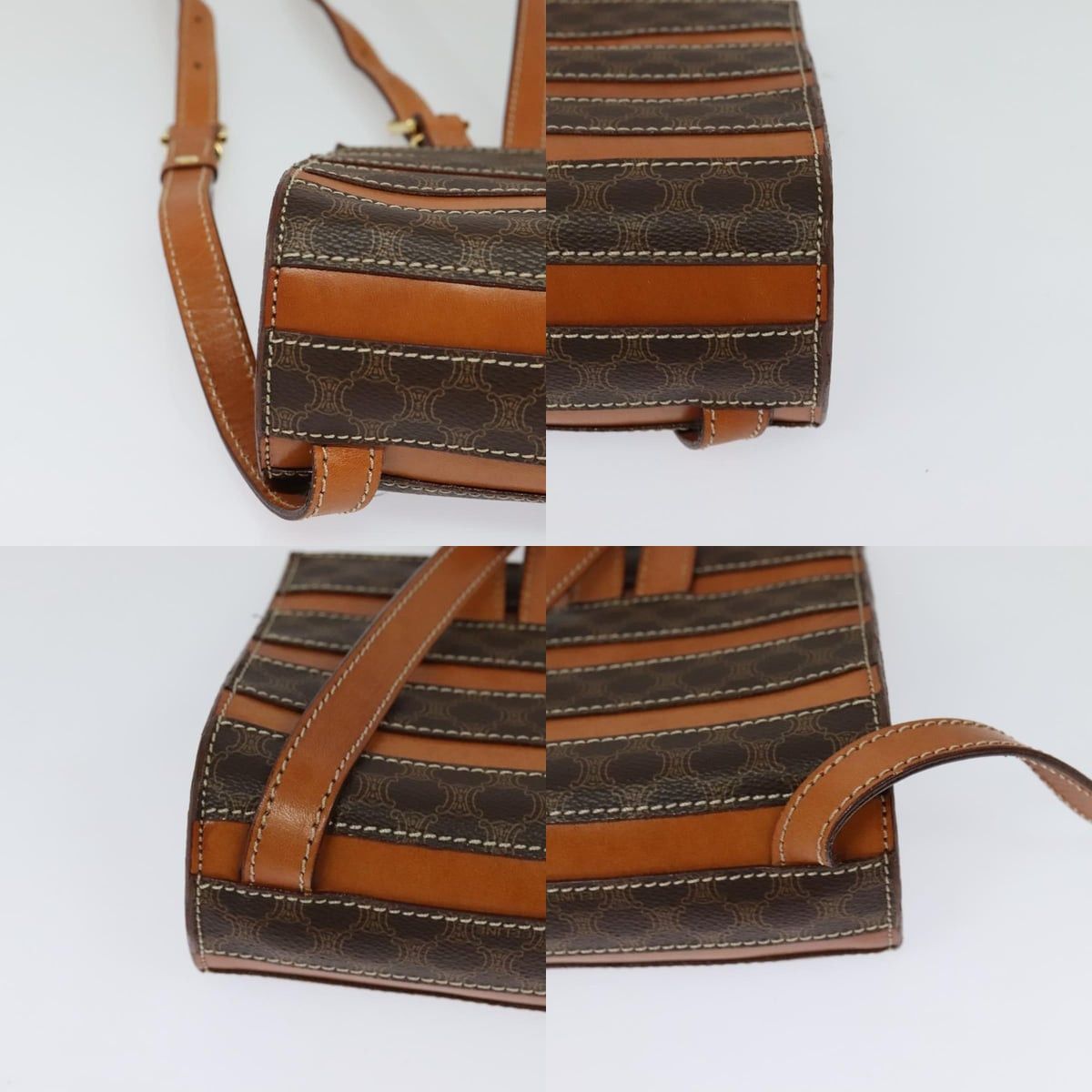 Celine CELINE Macadam Canvas Backpack Pvc Leather Brown Gold Size ONE SIZE - 10 Thumbnail