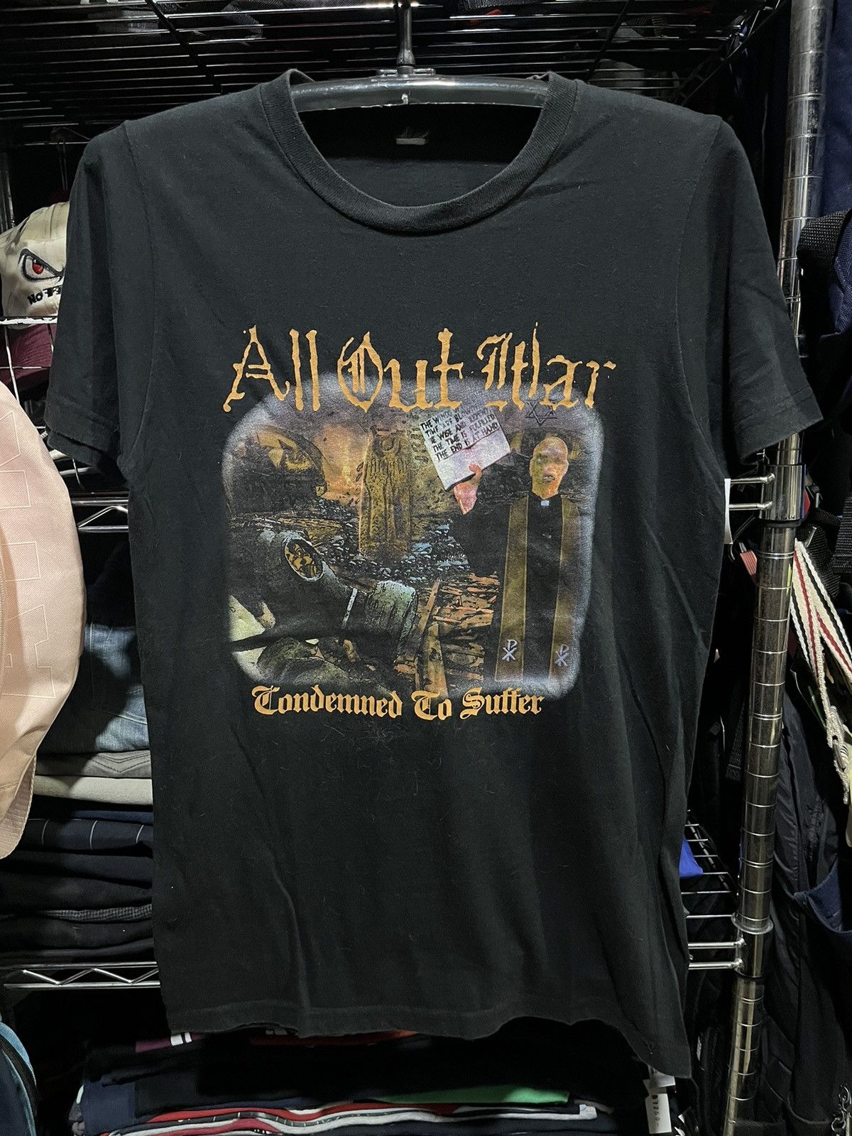 All Out War Condemned to Suffer Metal Hardcore Band Tee