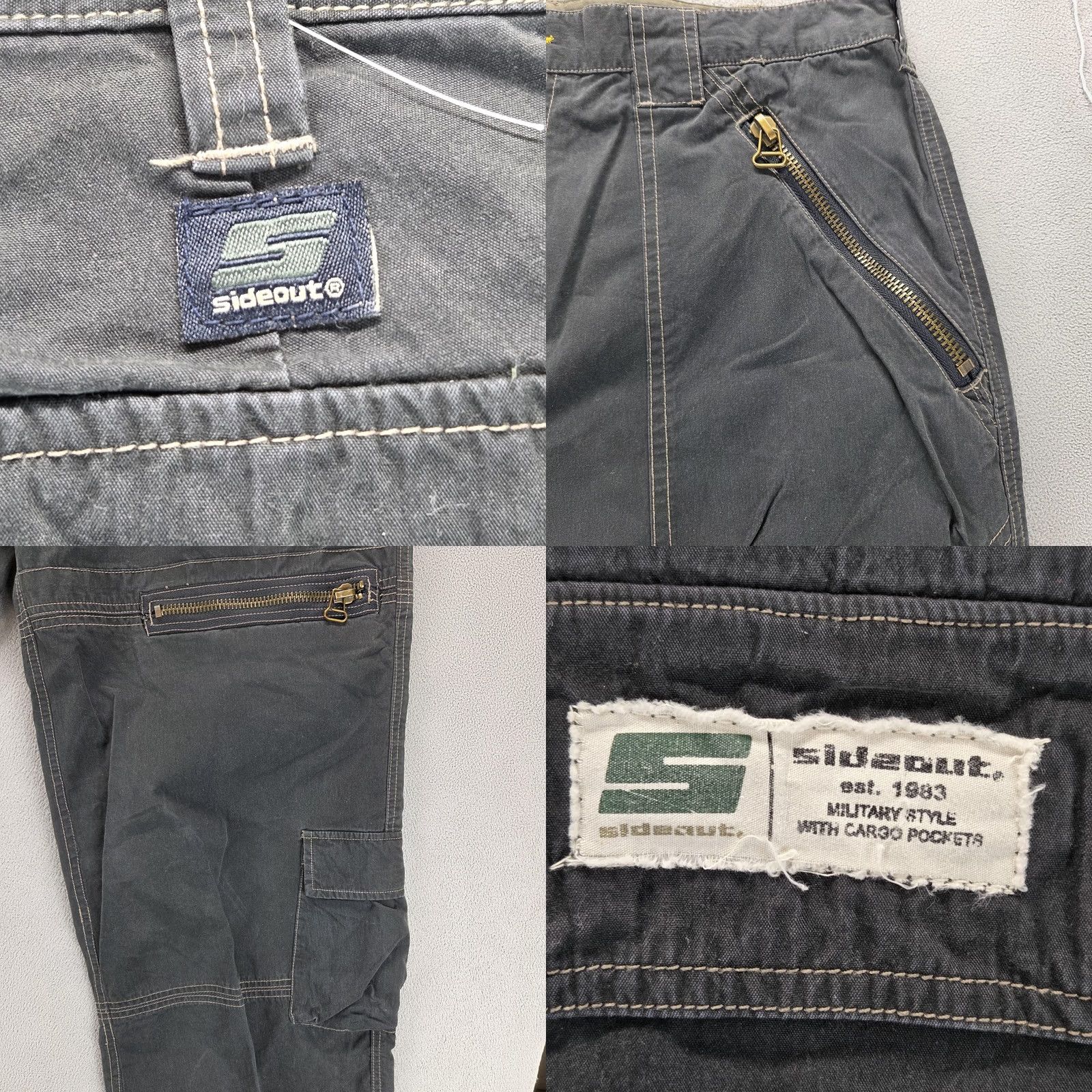 Sideout VTG Military Style Cargo Pants Mens 36x30 Gray Sideout Canvas Pockets Workwear Casual Cargo Pants Mens Gray Canvas Size US 36 / EU 52 - 10 Thumbnail