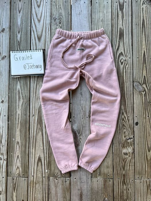 Fear of god essentials pink sweatpants blush sale