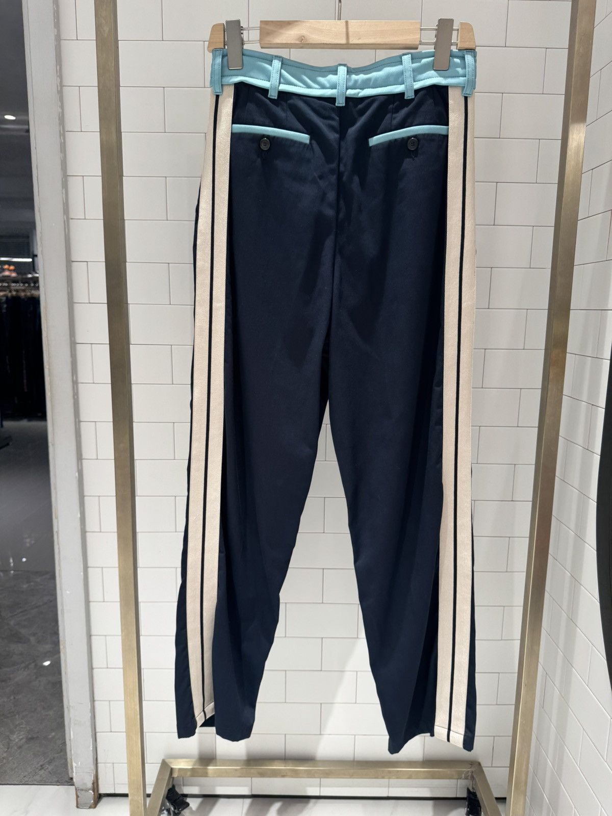 Palm Angels NWT Contrast Waist Drawstring Pants - Blue, 46 Size US 30 / EU 46 - 2 Thumbnail