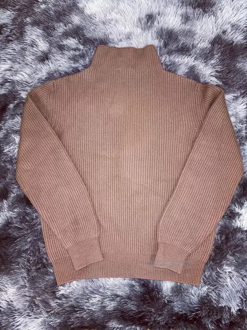 Loro Piana Loro Piana Khaki Baby Cashmere High Neck Knit Top Size US M / EU 48-50 / 2 - 2 Thumbnail