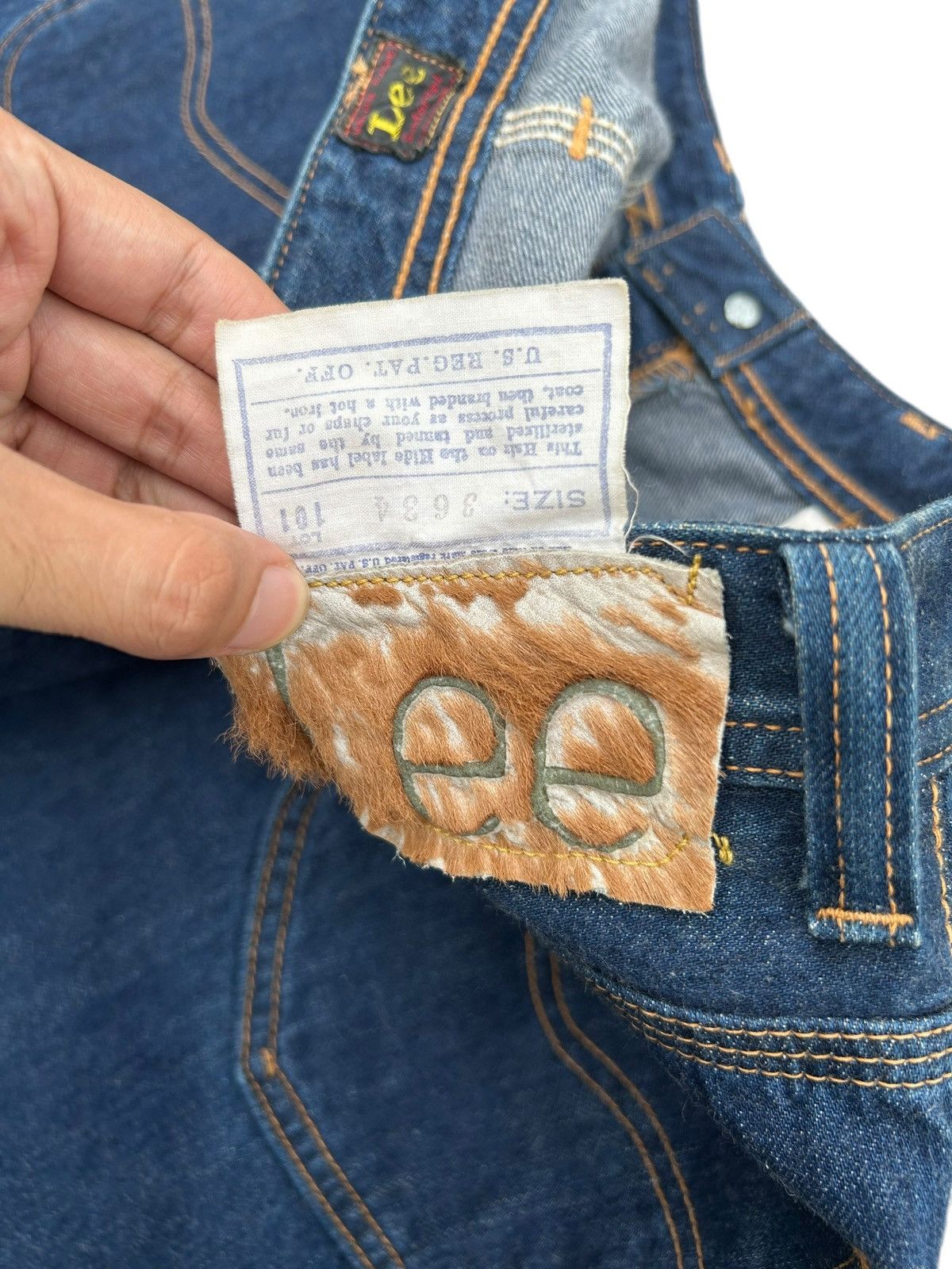 Kapital Buckle Back Vintage Lee Cowboy Selvedge Distressed Denim Size US 36 / EU 52 - 10 Thumbnail