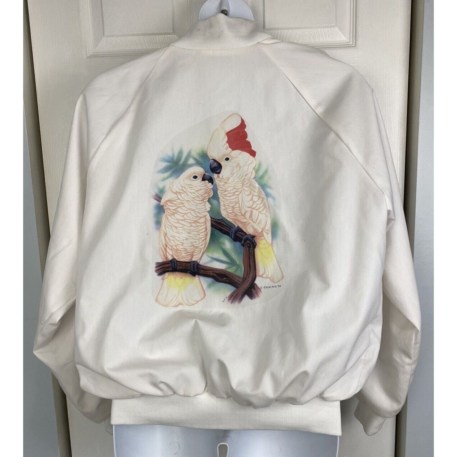 Auburn Sportswear VTG Auburn White Snap Button Jacket Cockatoo Bird Tropical Size US XL / EU 56 / 4 - 2 Thumbnail