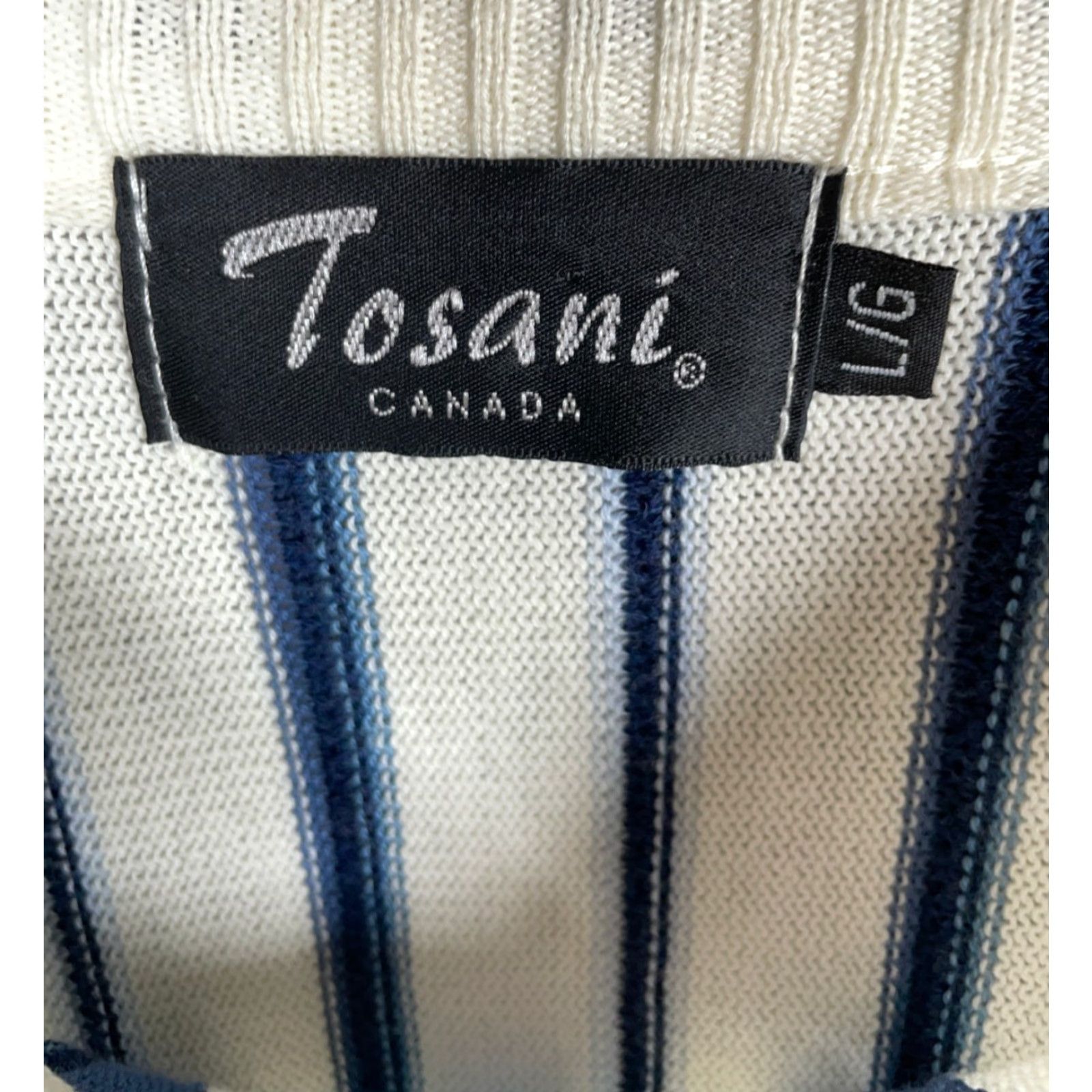 Vintage VINTAGE Tosani Canada Men Sweater Adult Large Crew Neck 90s Geometric Knit Lightweight Cotton Size US L / EU 52-54 / 3 - 3 Thumbnail