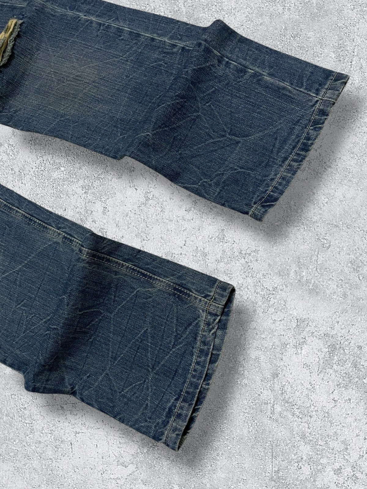 Japanese Brand Vintage Japan Designer 90’s Karakuri Trash Distressed Denim Size US 31 - 3 Thumbnail