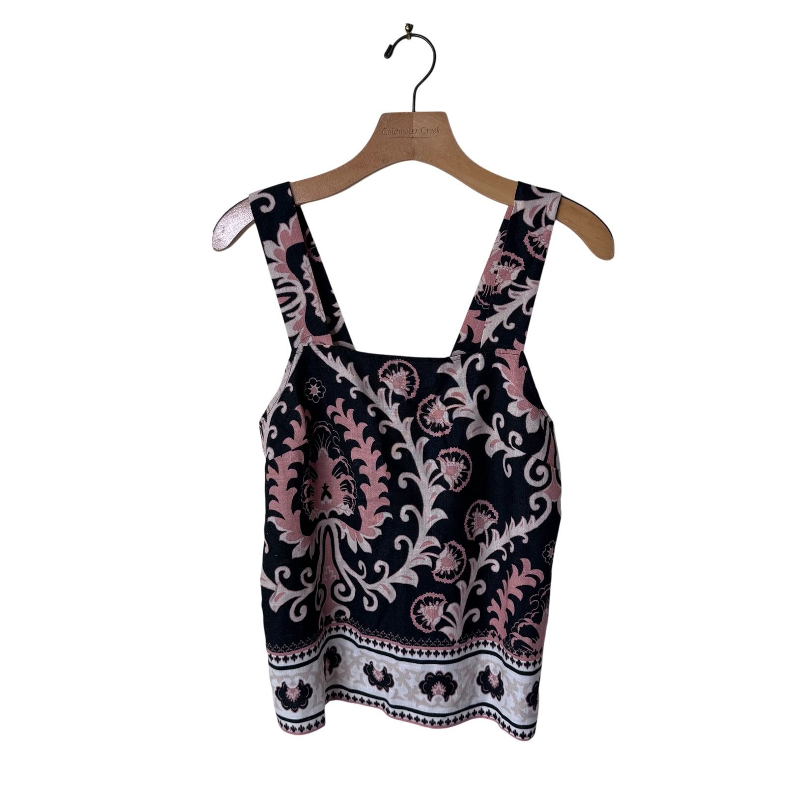 Sanctuary Sanctuary Square Neck Paisley Printed Button Back Tank Black Size S / US 4 / IT 40 - 3 Thumbnail