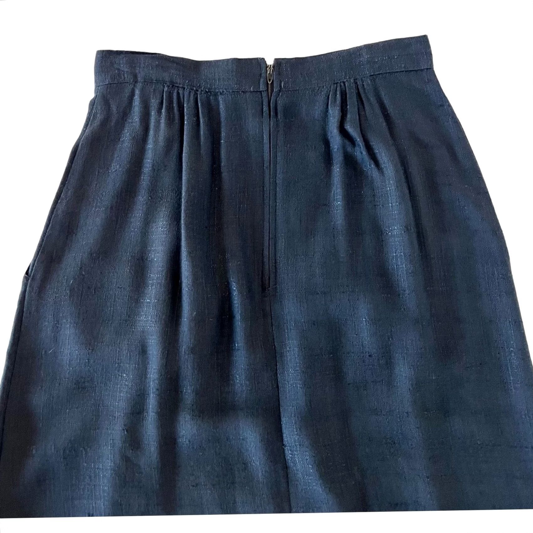 FLAX VINTAGE Emily St John Skirt Womens Midi Black A-Line Pockets Flax Rayon Sz 10 Size 32" / US 10 / IT 46 - 6 Thumbnail