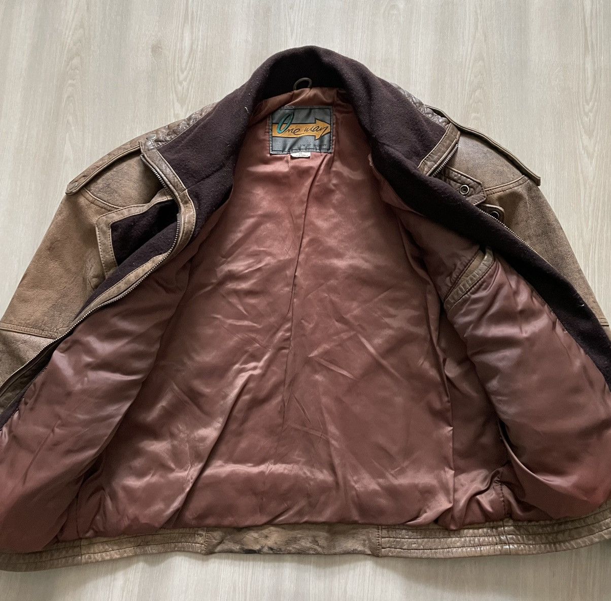 Genuine Leather × Vintage Vintage Brown Leather Bomber Jacket Zip Snap Closure Sz 40 Size US L / EU 52-54 / 3 - 7 Thumbnail
