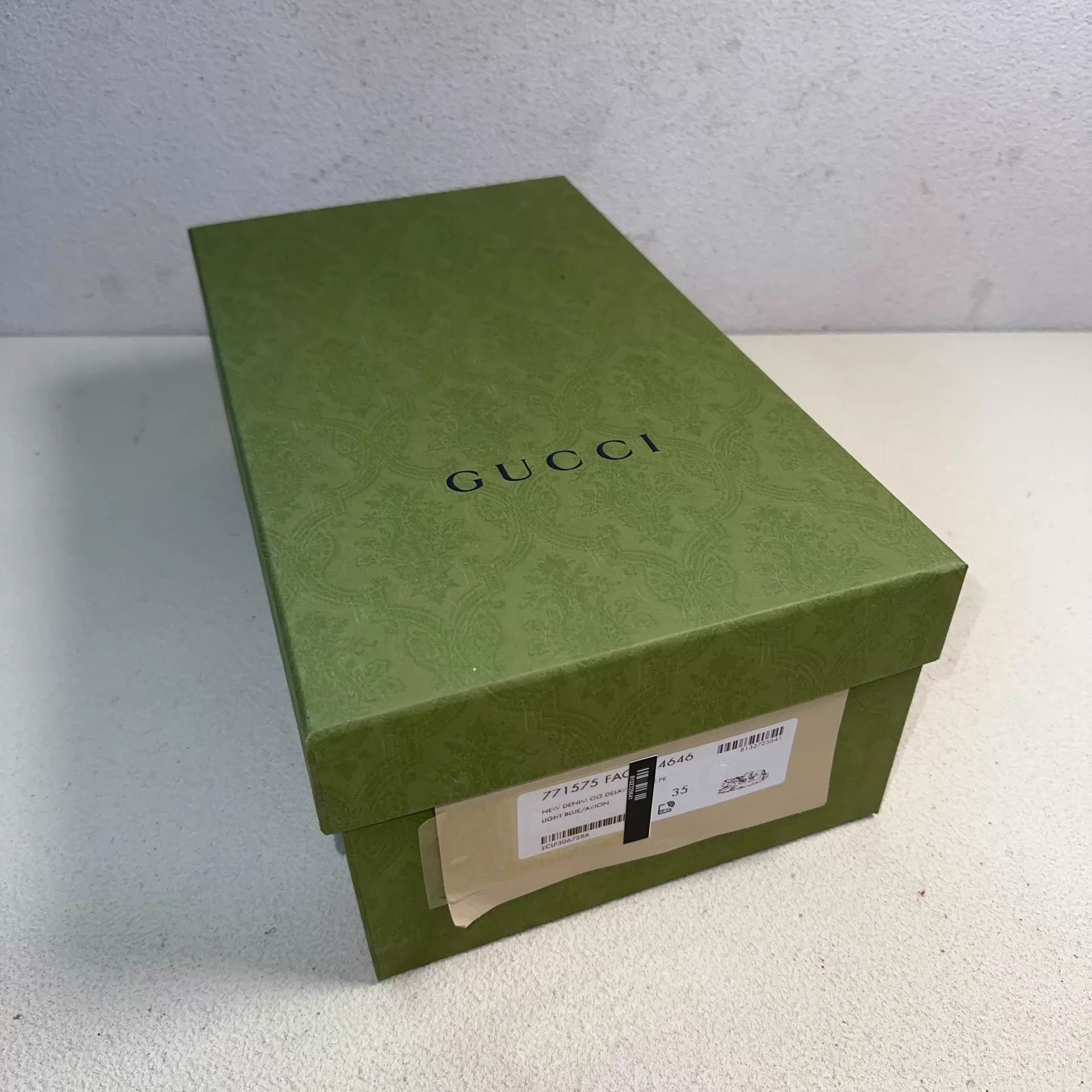 Gucci Women's GUCCI Denim All-Over Double C Velcro Sandal Blue Size US 4.5 / IT 34.5 - 6 Thumbnail