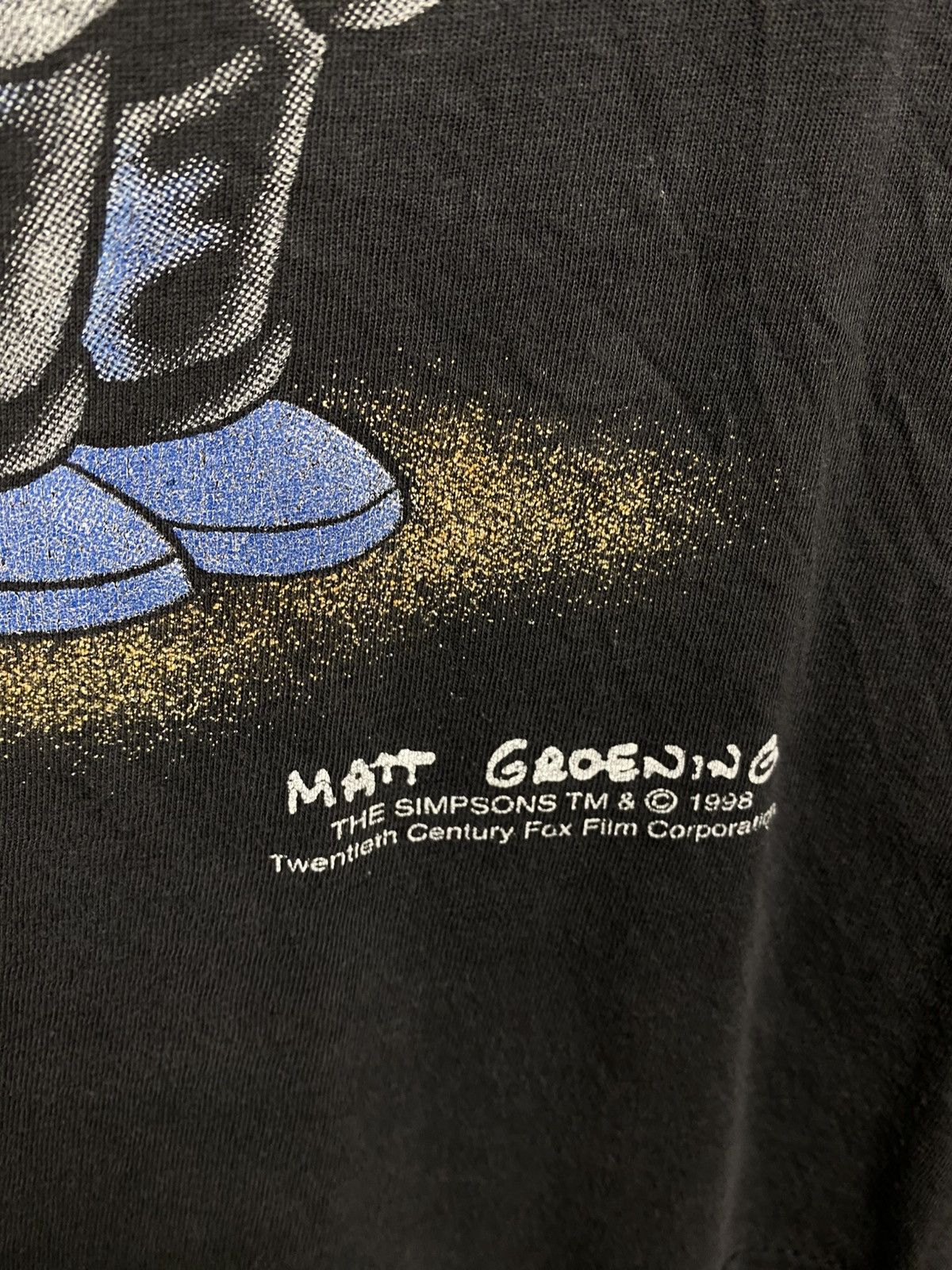 The Simpsons 🍿Vintage 1998 T-Shirt The Simpsons Man In Black Tee🍿 Size US XL / EU 56 / 4 - 3 Thumbnail