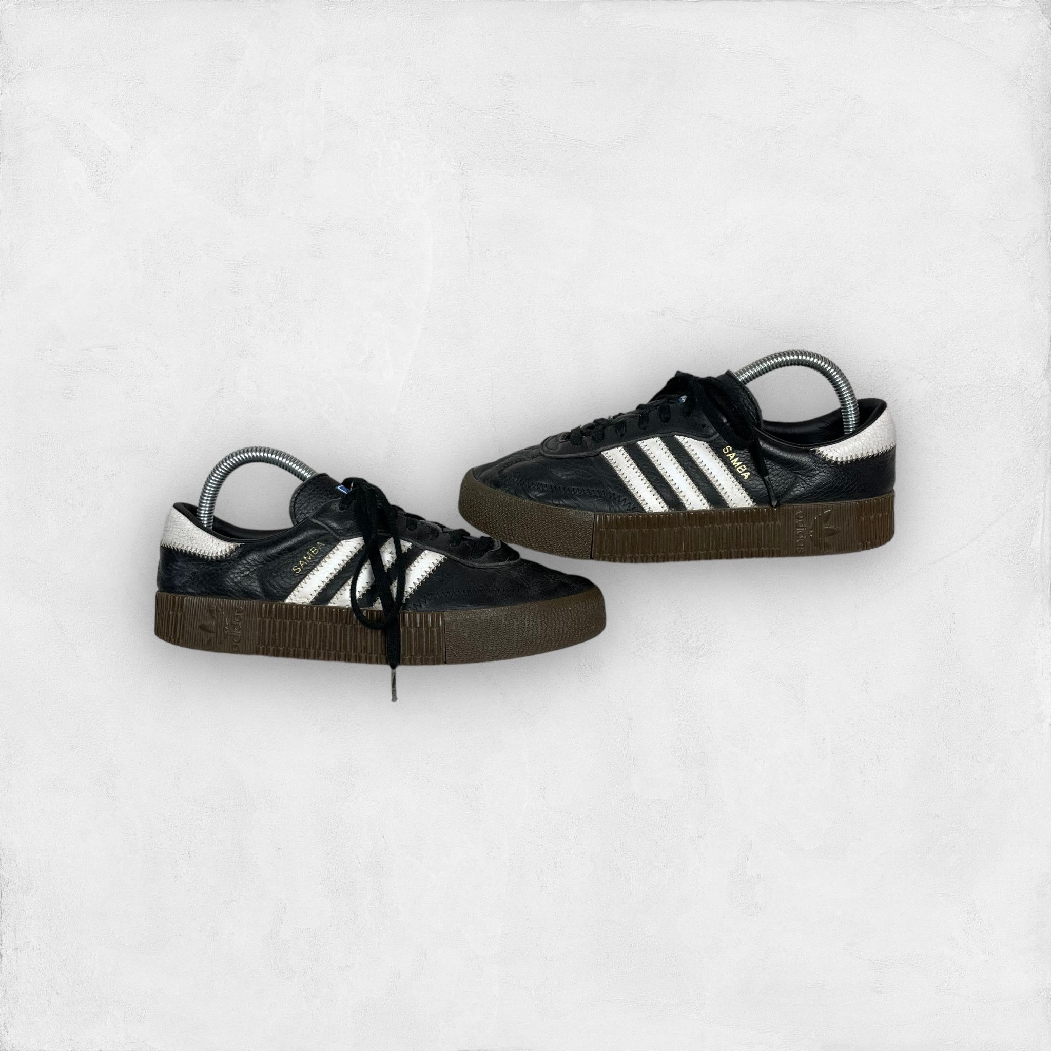 image of Adidas Sambarose B28156 Women Black White Sneakers Shoes 7.5