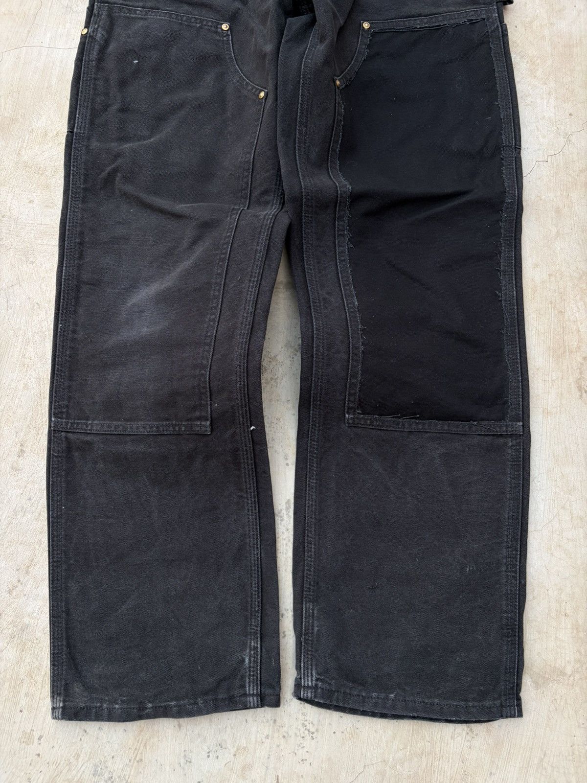 Carhartt Vintage 00s Carhartt Double Knee Pant Black Faded Size US 31 - 3 Thumbnail