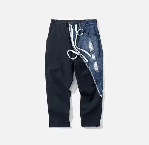 Raw State 20SS Indigo Union Japan Navy Patchwork Denim Pants Size US 32 / EU 48 - 1 Thumbnail