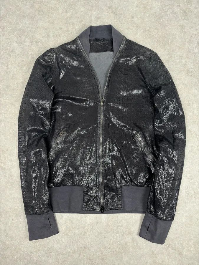 Giorgio Brato Giorgio Brato Silver Sequin Embellished Leather Bomber Jacket Size US M / EU 48-50 / 2 - 1 Thumbnail