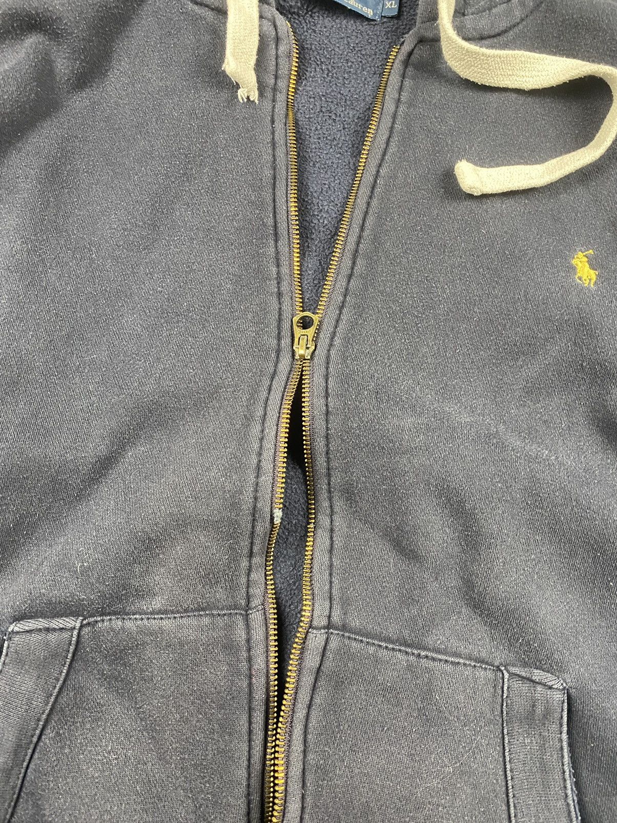 Polo Ralph Lauren × Vintage Vintage Black Polo Ralph Lauren Faded Y2K Zip Up Hoodie Size US XL / EU 56 / 4 - 5 Thumbnail