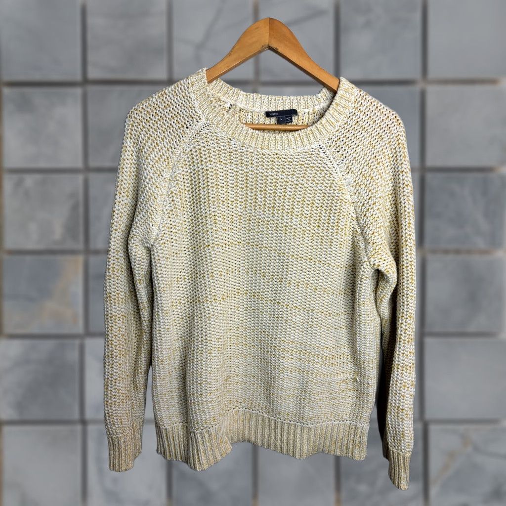Vince Vince Women’s Crew Neck Sweater Chunky Knit L Yellow 1409 Pullover All Seasons Size L / US 10 / IT 46 - 1 Thumbnail