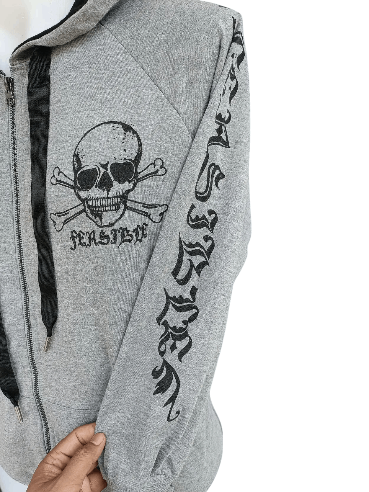 Japanese Brand Dig Deep Black Label Skull Printed Full Zipped Hoodie SW006 Size US L / EU 52-54 / 3 - 5 Thumbnail