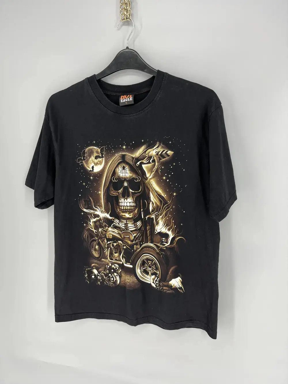 Band Tees Skulls T-shirt vintage rock metal size L black reverse logo Size US L / EU 52-54 / 3 - 3 Thumbnail