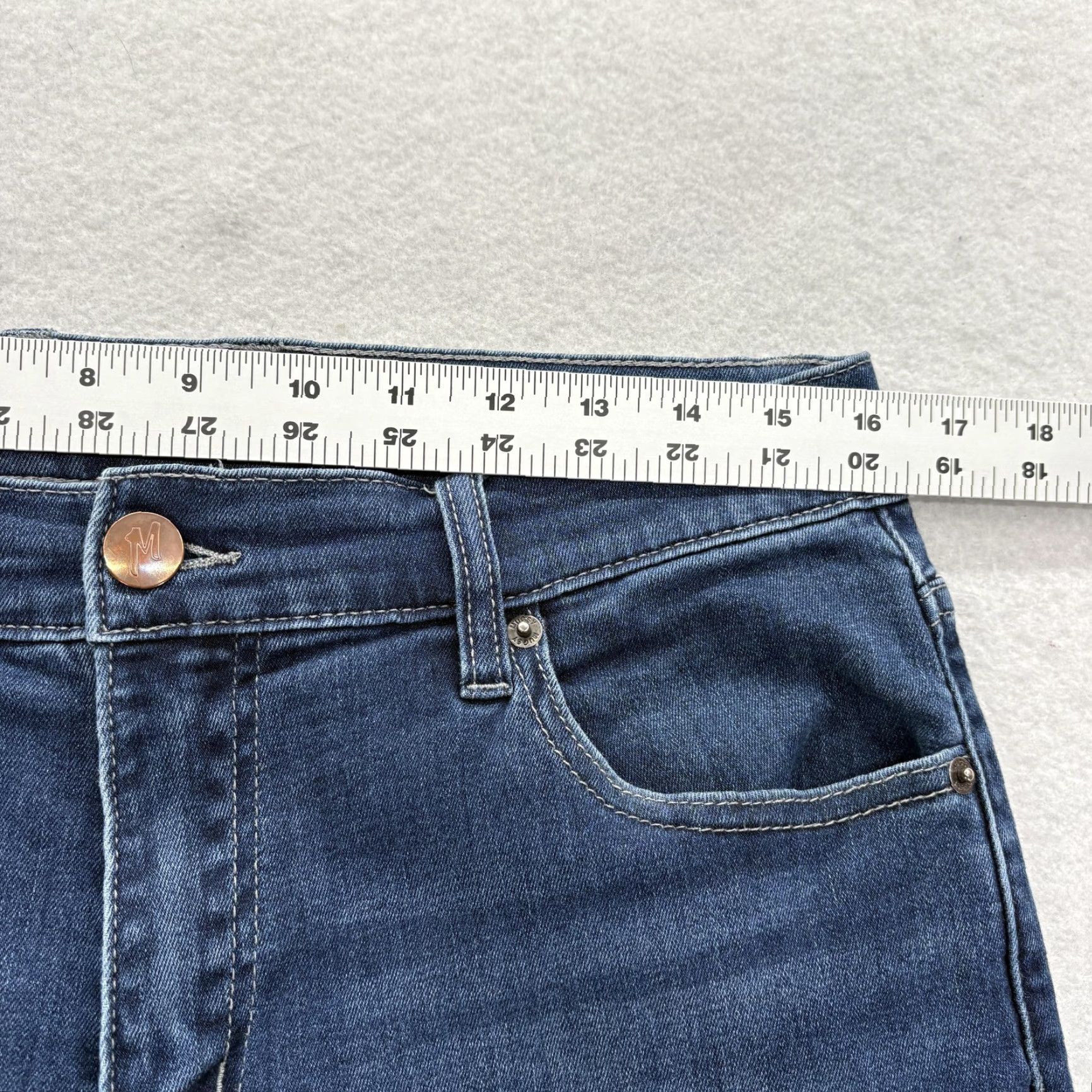 Denime Mugsy Kinzies Jeans Mens 32x30 Blue Medium Slim Straight Denim Jeans Size US 32 / EU 48 - 7 Thumbnail