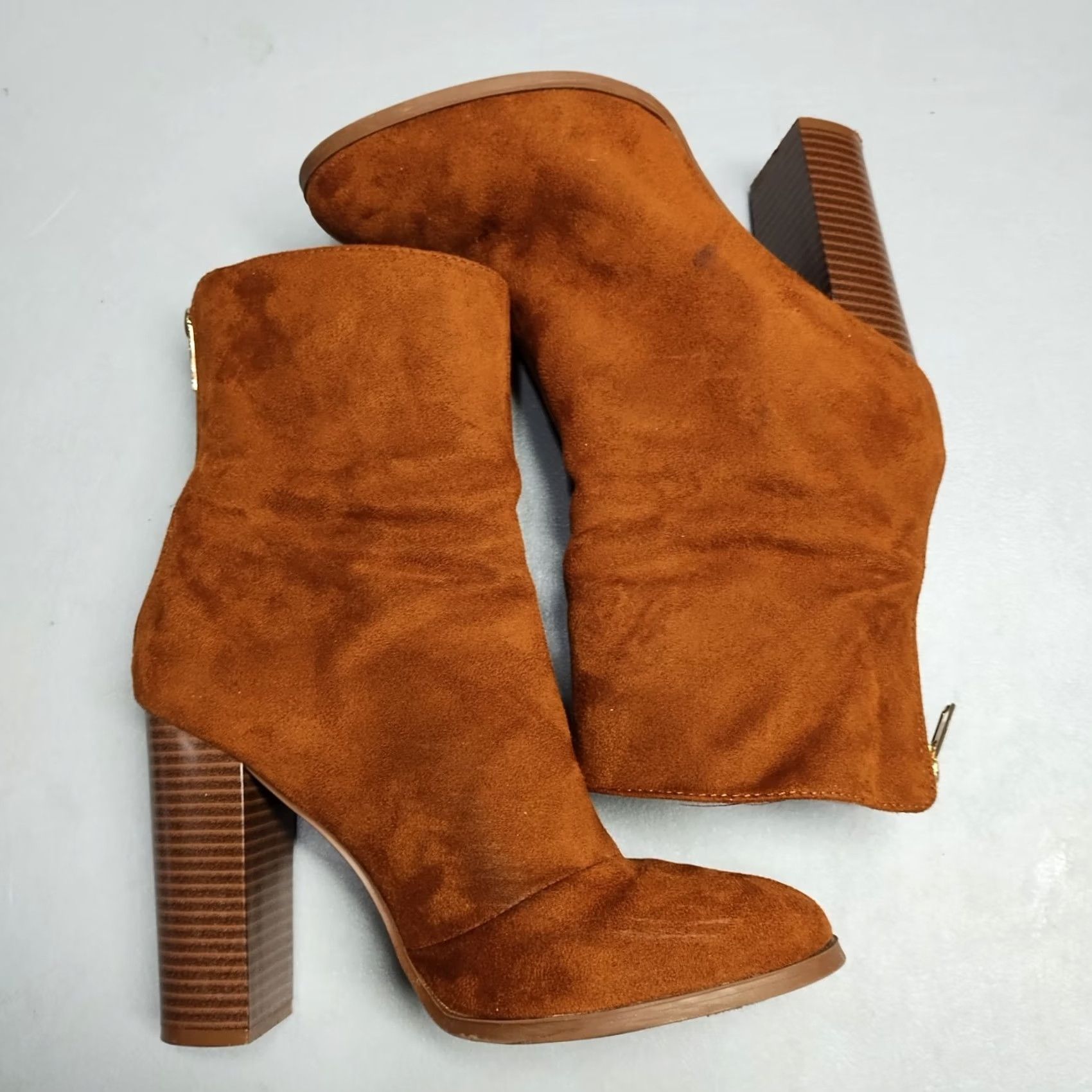 Forever 21 Forever 21 Womens Size 9 Brown Upper Suede Heeled Ankle Boots Almond Toe Back Zip bootie Size US 9 / IT 39 - 3 Thumbnail