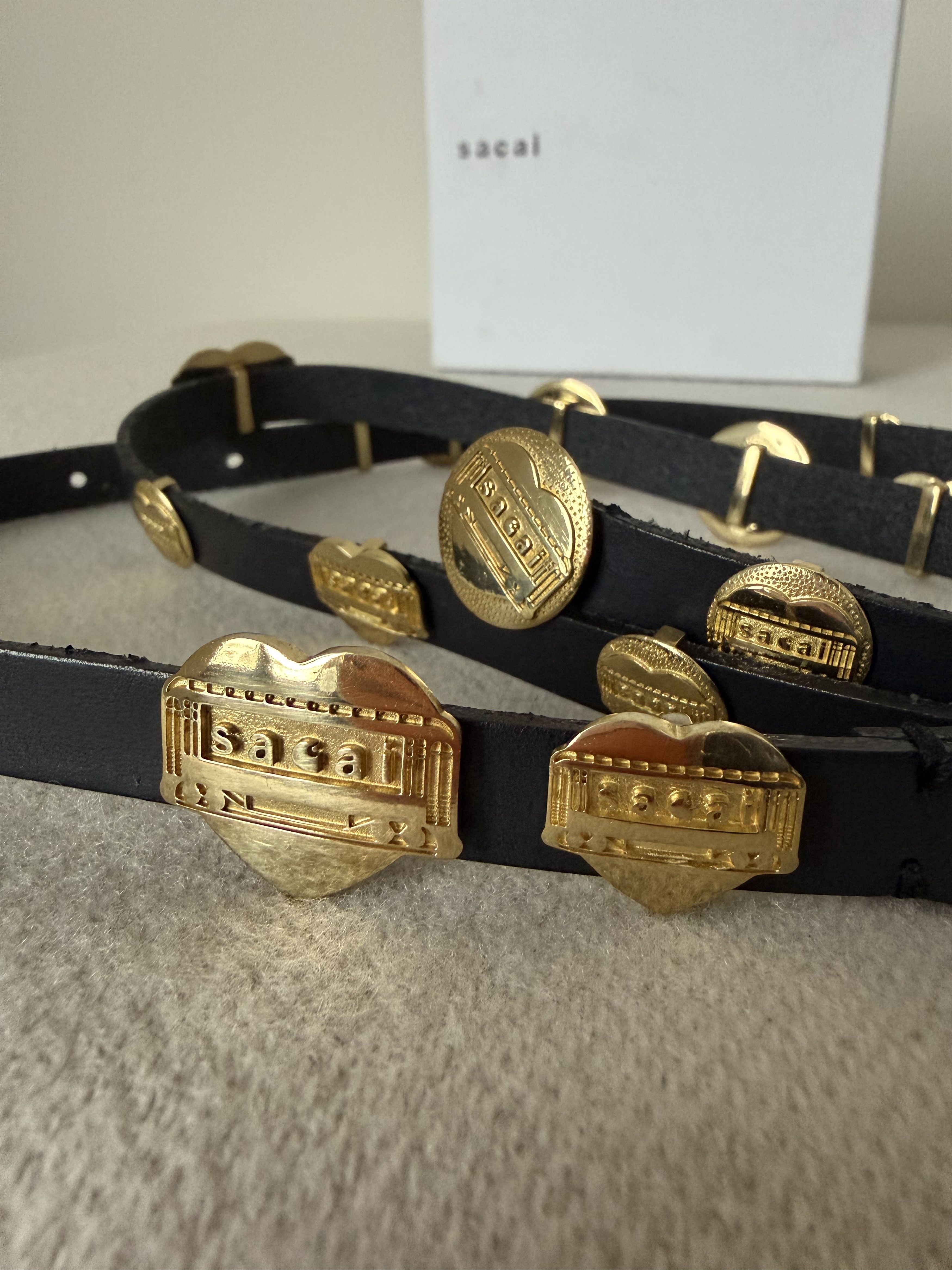 Carhartt Wip × Sacai Sacai Carhartt WIP Leather Belt in Black Gold Size ONE SIZE - 4 Thumbnail