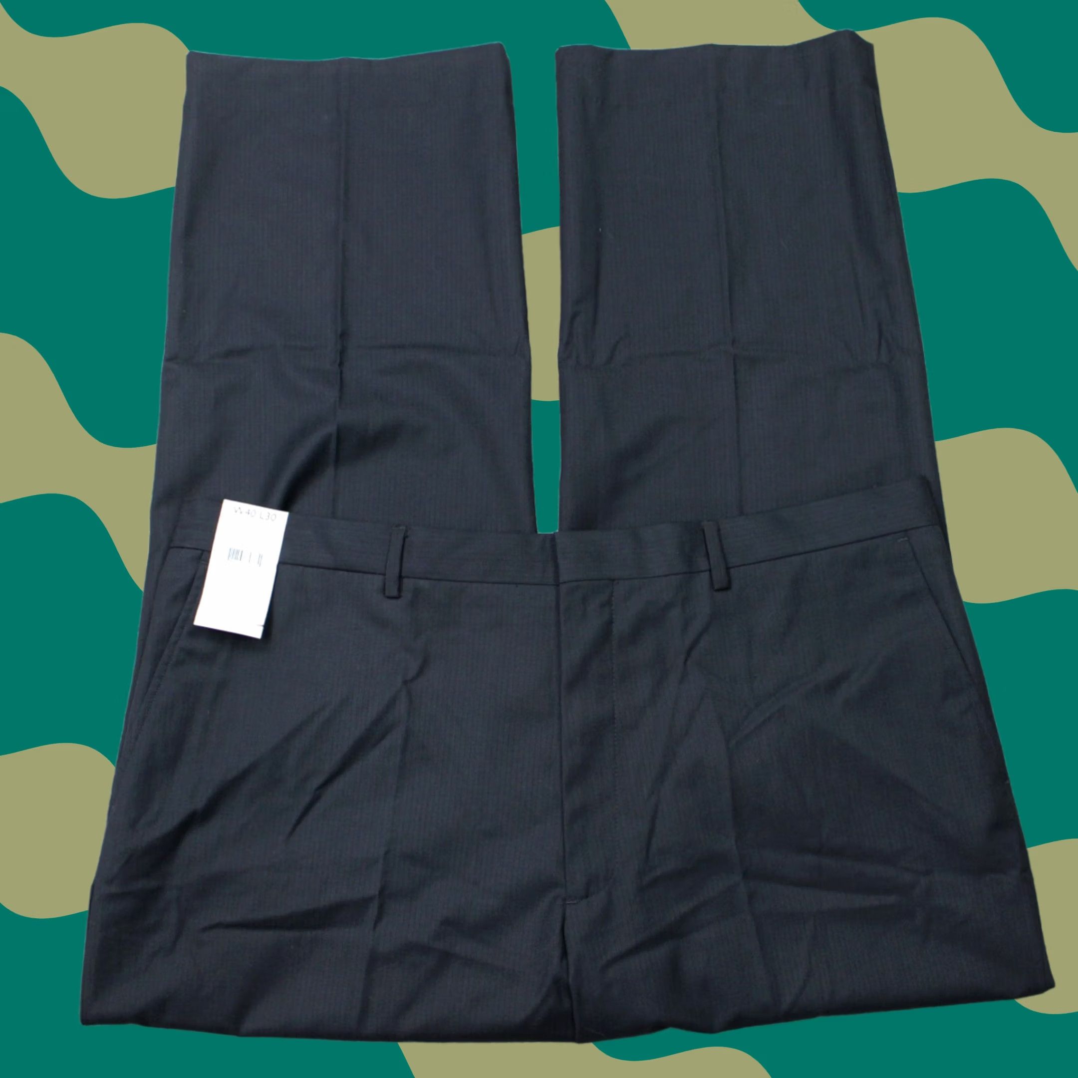 Liz Claiborne Claiborne Pants Mens 40x30 Gray Flat Front Dress Pants NWT Regular Inseam 30 Polyester Rayon Wool Front Type: Flat Front Mens Size US 40 / EU 56 - 1 Thumbnail