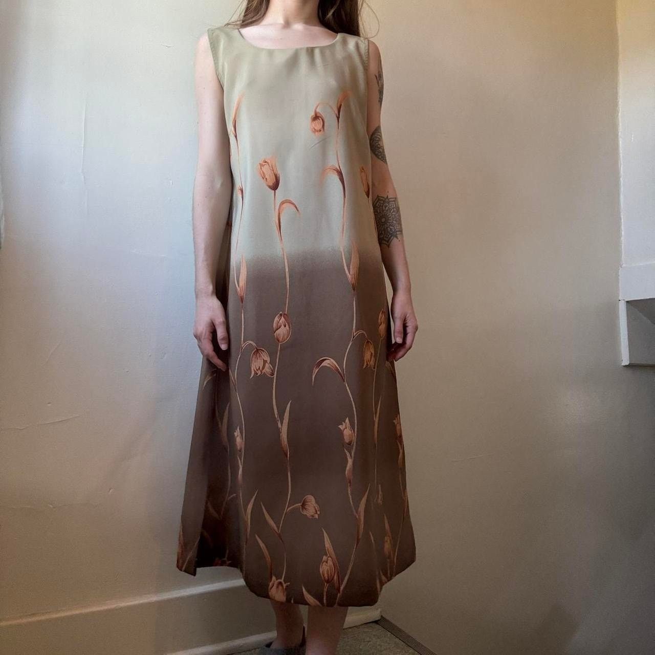 Vintage Vintage New Gear Neutral Tulip Maxi Dress Small Y2K 90s Boho Size S / US 4 / IT 40 - 3 Thumbnail