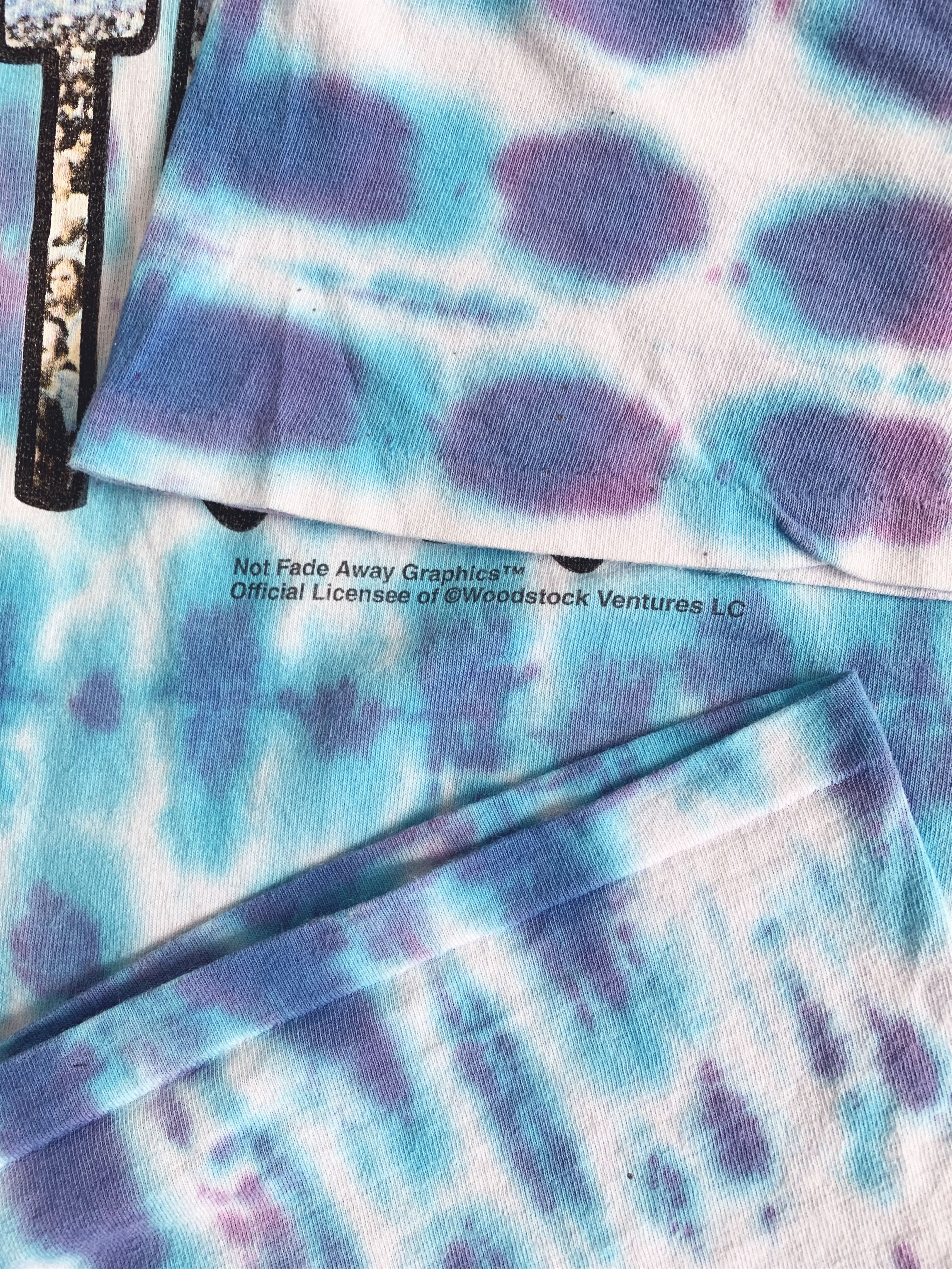 Vintage Vintage 90s WOODSTOCK T shirt Tie Dye Single Stitch Tee Size US L / EU 52-54 / 3 - 4 Thumbnail