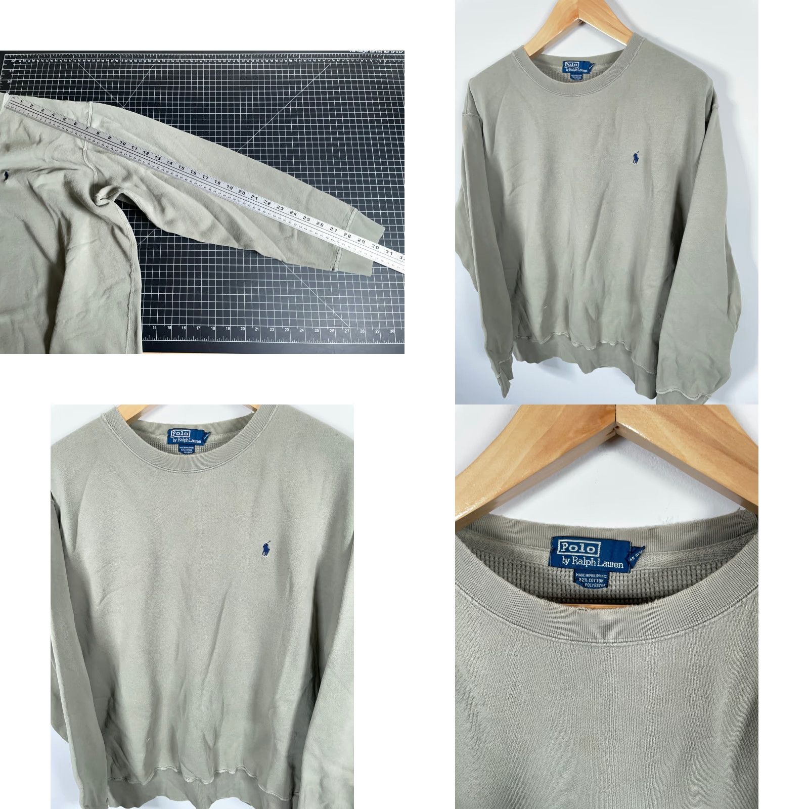 Polo Ralph Lauren VINTAGE Polo Ralph Lauren Sweatshirt Mens XL Green Relaxed Crewneck 90s Retro Embroidered Pony Logo Distressed Cotton Blend Pullover Shirt Size US XL / EU 56 / 4 - 9 Thumbnail