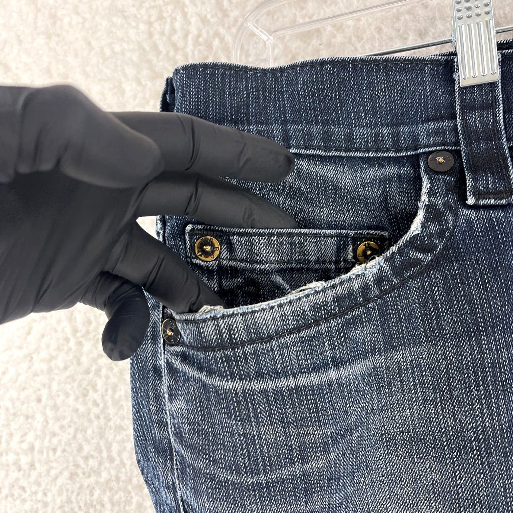 True Religion True Religion Geno Straight Jeans Mens Size 33 Blue Denim Dark Wash Casual Jeans Mens Size US 33 - 4 Thumbnail
