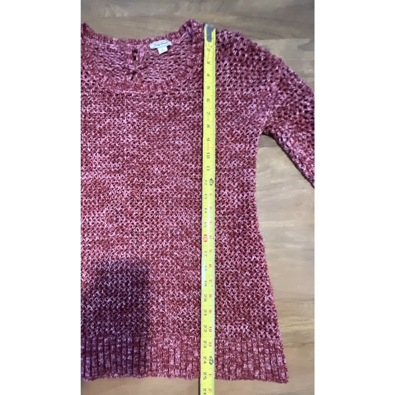 Lucky Brand Lucky Brand Sweater Women Open Knit Red Cross Tie Back Size Small Size S / US 4 / IT 40 - 6 Thumbnail