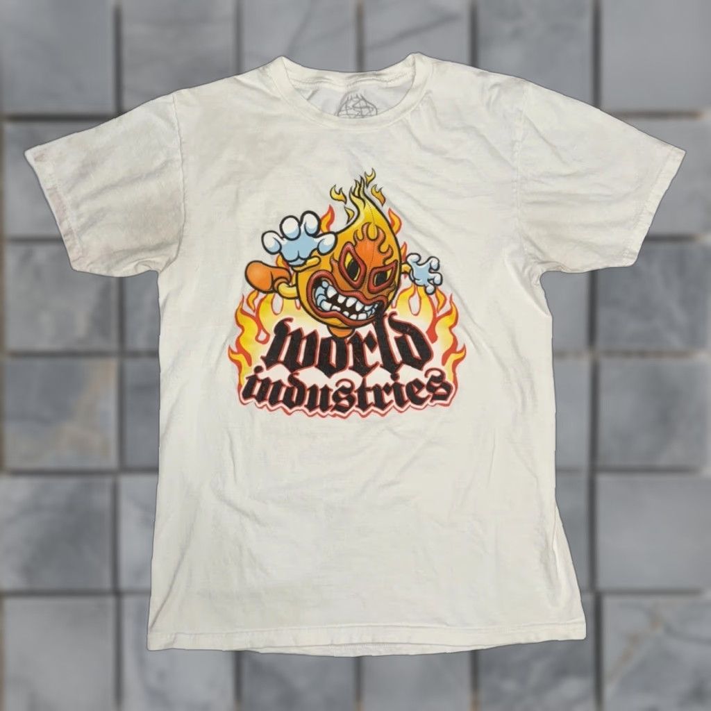 World Industries VINTAGE World Industries T-Shirt Flaming Lucha Libre White M Size US M / EU 48-50 / 2 - 1 Thumbnail