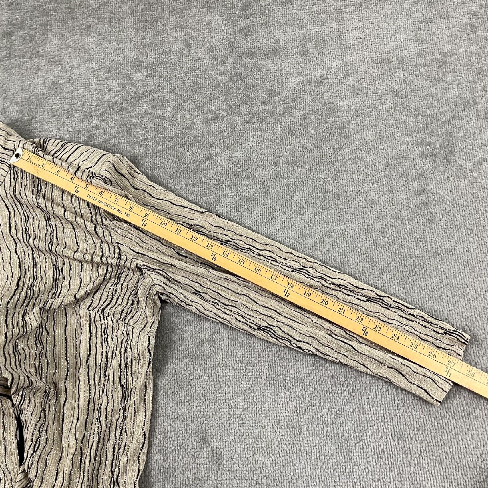 Alex Evenings VINTAGE Alex Evenings Blazer Jacket Womens Size 1X Brown Striped Sparkly Faux Diamond Full Zip Party Casual Workwear Size XL / US 12-14 / IT 48-50 - 6 Thumbnail